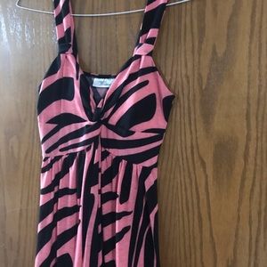 Pink and Black Long Dress